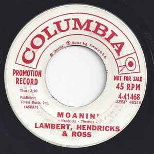 Lambert, Hendricks & Ross - Moanin' / Cloudburst album cover