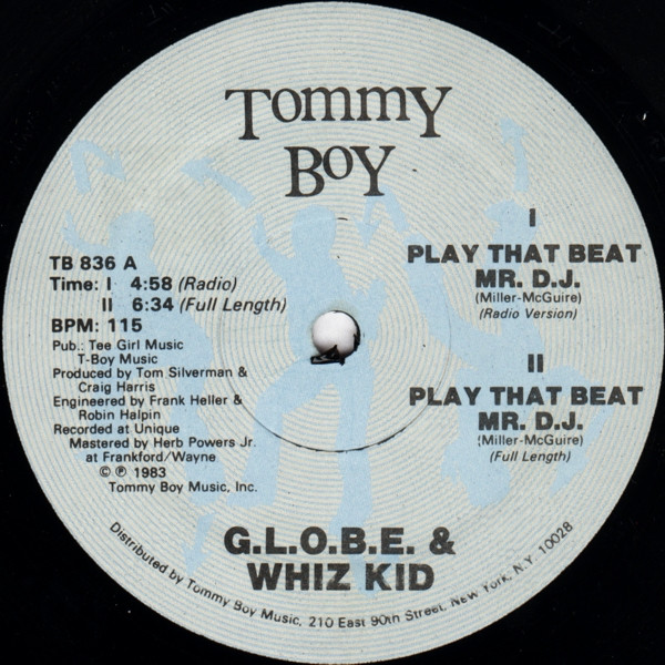 G.L.O.B.E. & Whiz Kid – Play That Beat Mr. D.J. (1983, Vinyl 