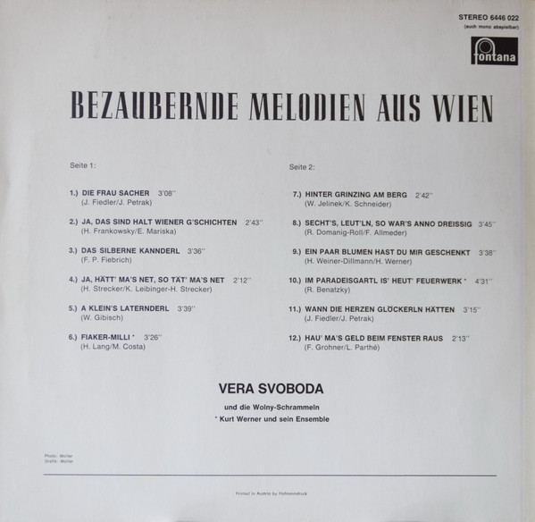 last ned album Vera Svoboda Und Die WolnySchrammeln - Bezaubernde Melodien Aus Wien