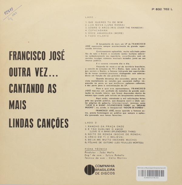 Album herunterladen Francisco José - Francisco José Outra Vez Cantando as Mais Lindas Canções