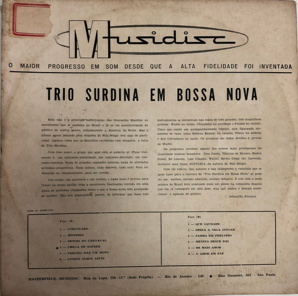 ladda ner album Trio Surdina - Trio Surdina Em Bossa Nova