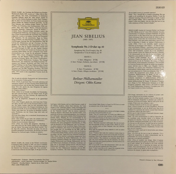 Album herunterladen Jean Sibelius Berliner Philharmoniker Okko Kamu - Symphonie Nr 2 D dur In D Major En Ré Majeur Op 43