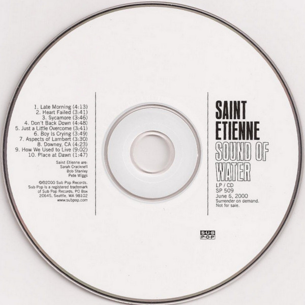 Saint Etienne – Sound Of Water (2000, Vinyl) - Discogs