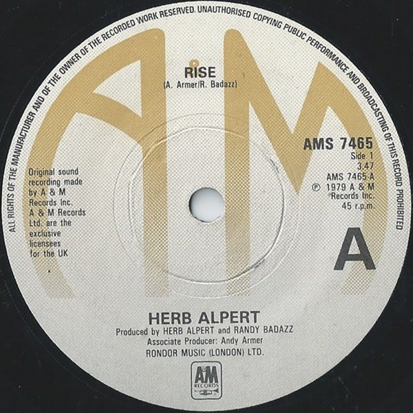 Herb Alpert – Rise (1979, Vinyl) - Discogs