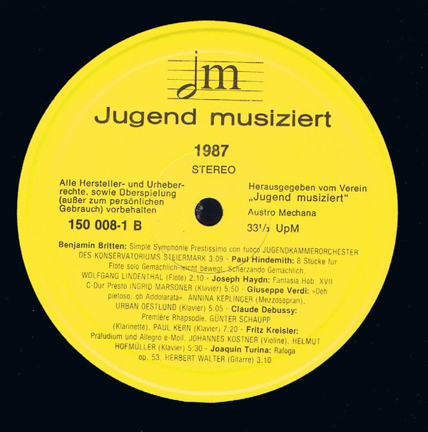 last ned album Various - Jugend Musiziert 1987