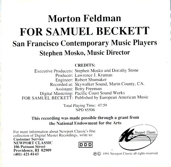 télécharger l'album Morton Feldman - For Samuel Beckett