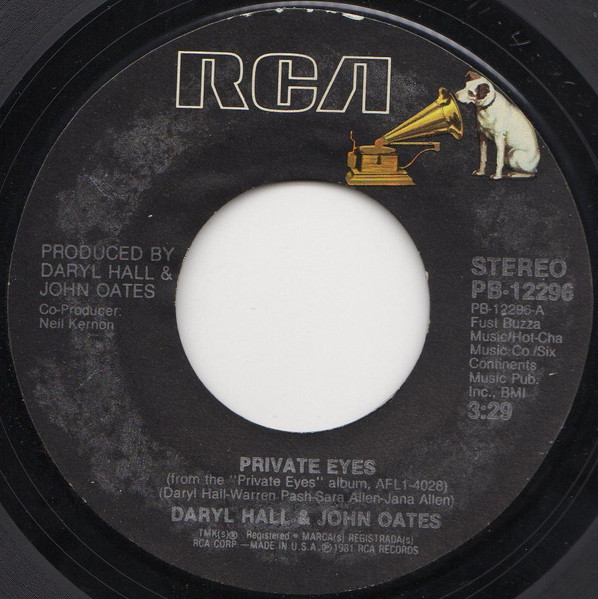 Daryl Hall & John Oates: Private Eyes Original Vinyl Record 