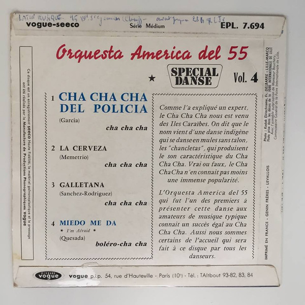 ladda ner album Orquesta America Del 55 - Cha Cha Cha Del Policia Vol 4