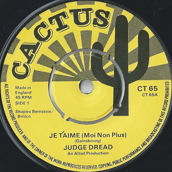 Judge Dread – Je T'Aime (Moi Non Plus) (1975, Vinyl) - Discogs