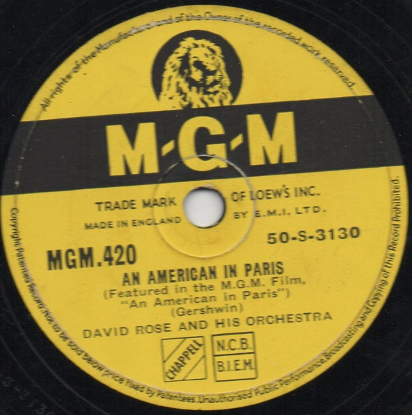 David Rose And His Orchestra - An American In Paris / Liza (All