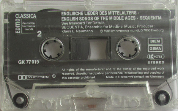 ladda ner album Sequentia - English Songs Of The Middle Ages