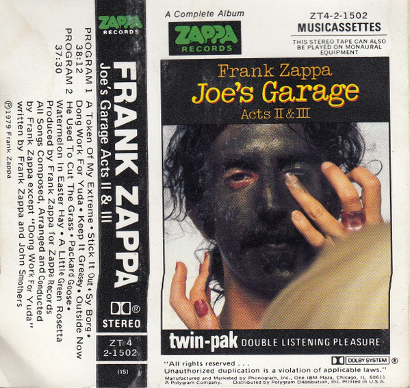 Frank Zappa – Joe's Garage Acts II & III (1979, 15, Cassette