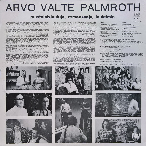 ladda ner album Arvo Valte Palmroth - Mustalaislauluja Romansseja Laulelmia