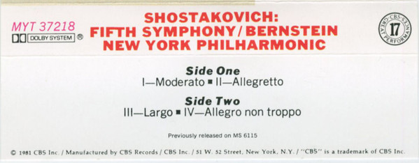 télécharger l'album Shostakovich, Leonard Bernstein, The New York Philharmonic Orchestra - Shostakovich 5th Symphony
