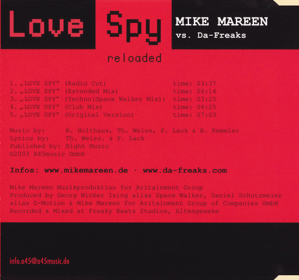 last ned album Mike Mareen vs DaFreaks - Love Spy Reloaded