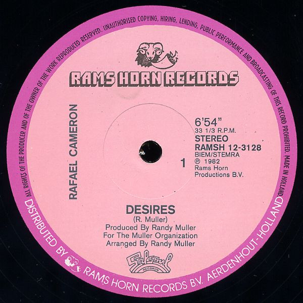 Rafael Cameron – Desires / Angel Eyes (1982, Vinyl) - Discogs