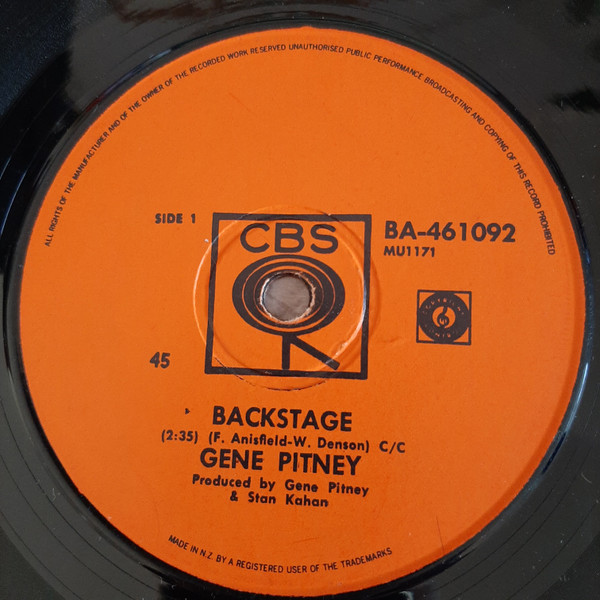 Gene Pitney Backstage Vinyl Discogs