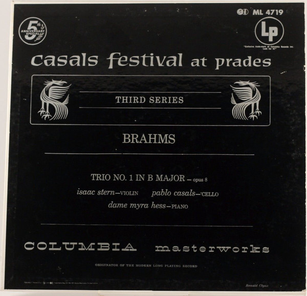 Brahms – Pablo Casals, Isaac Stern, Myra Hess – Casals Festival At 