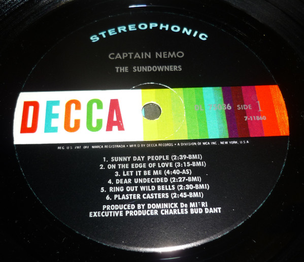 The Sundowners – Captain Nemo (1969, Vinyl) - Discogs