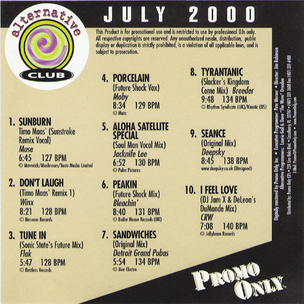 télécharger l'album Various - Promo Only Alternative Club July 2000