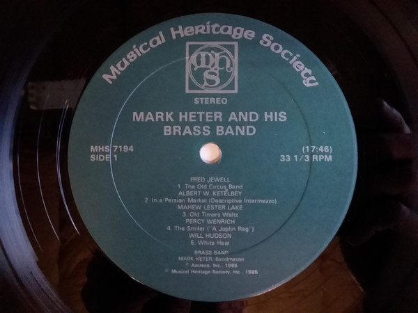 last ned album Mark Heter And His Brass Band - Mark Heter And His Brass Band Perform Works by Fred Jewell Albert W Ketèlbey and Others