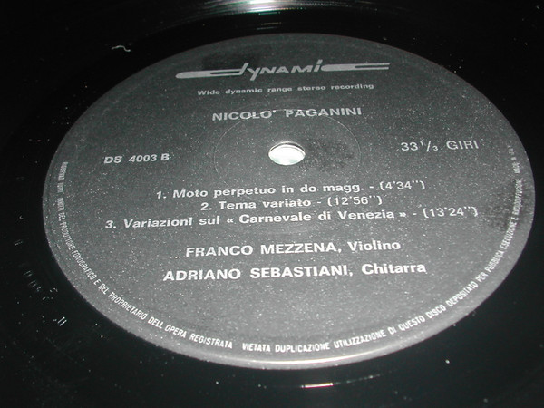 last ned album Nicolo' Paganini Violino Franco Mezzena Chitarra Adriano Sebastiani - Variazioni Sulla Carmagnola