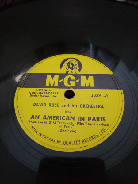 David Rose And His Orchestra – An American In Paris / Liza (All