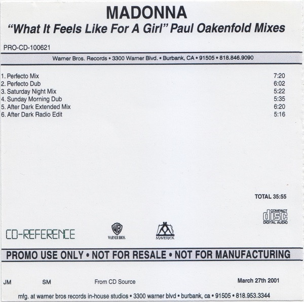 Madonna – What It Feels Like For A Girl (Paul Oakenfold Mixes