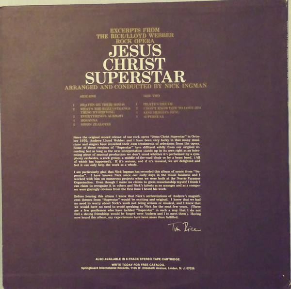 last ned album Various - Excerpts From Jesus Christ Superstar
