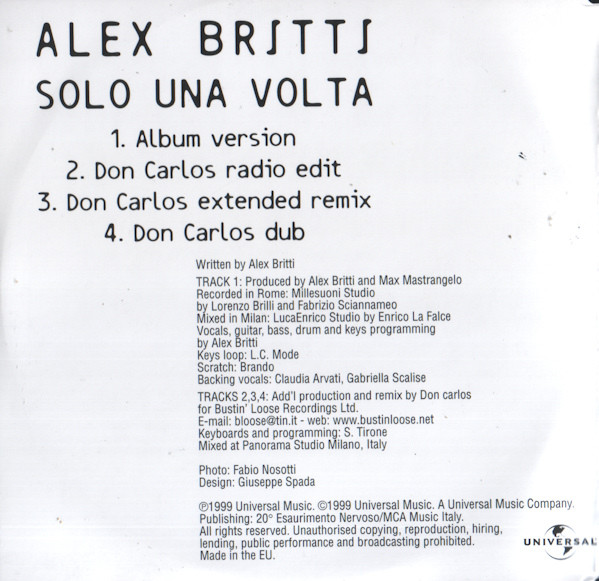 télécharger l'album Alex Britti - Solo Una Volta
