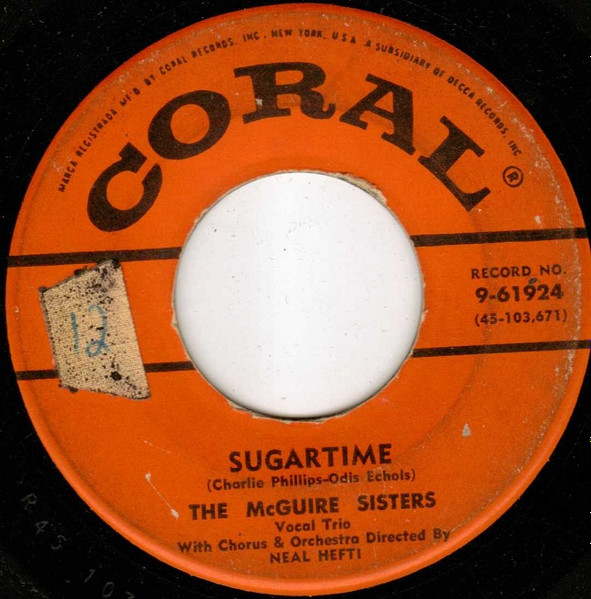 The McGuire Sisters – Sugartime (1957, Pinckneyville Pressing 