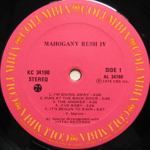 Mahogany Rush - Mahogany Rush IV | Columbia (KC 34190) - 3