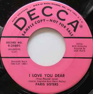 The Paris Sisters - I Love You Dear album cover