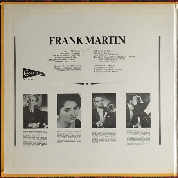 last ned album Frank Martin - Harpsichord Concerto Ballade For Trombone Orchestra Ballade For Piano Orchestra