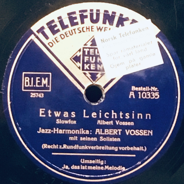 last ned album Albert Vossen - Etwas Leichtsinn Ja Das Ist Meine Melodie