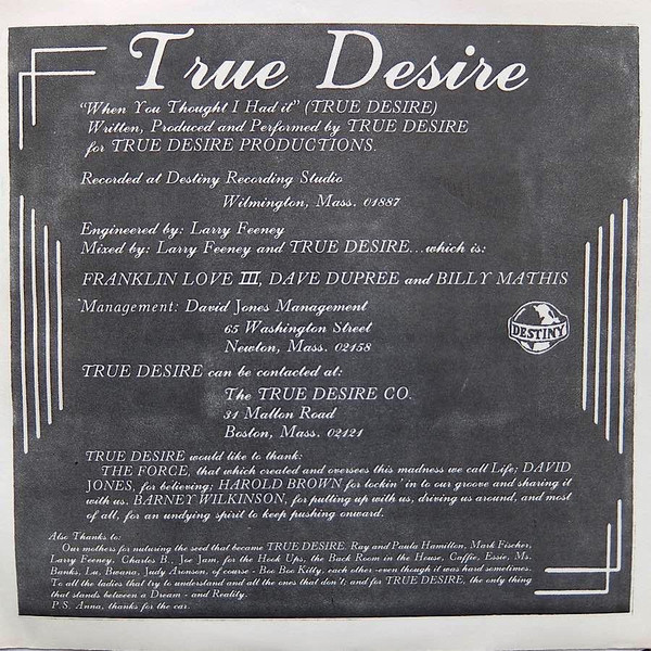 télécharger l'album True Desire - When You Thought I Had It The T D Theme