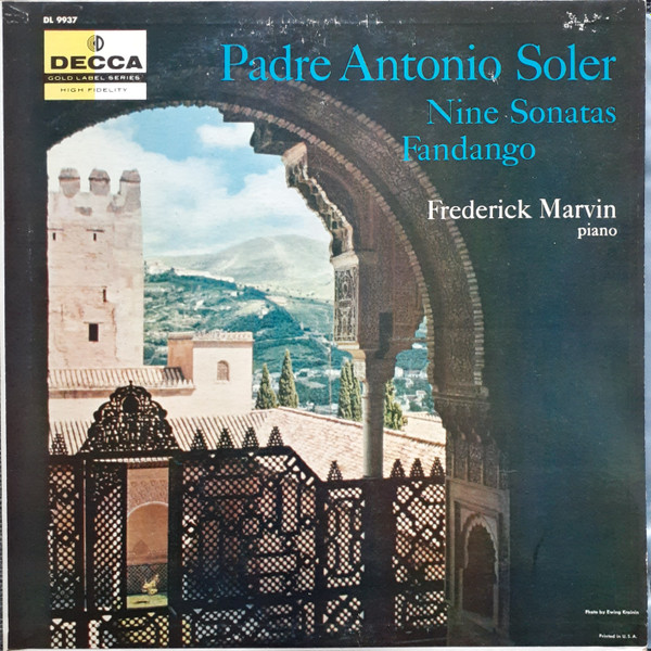 Padre Antonio Soler – Frederick Marvin – Nine Sonatas / Fandango (1957,  Vinyl) - Discogs