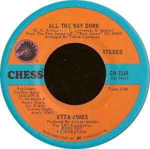 Etta James – All The Way Down / Lay Back Daddy (1973, Vinyl