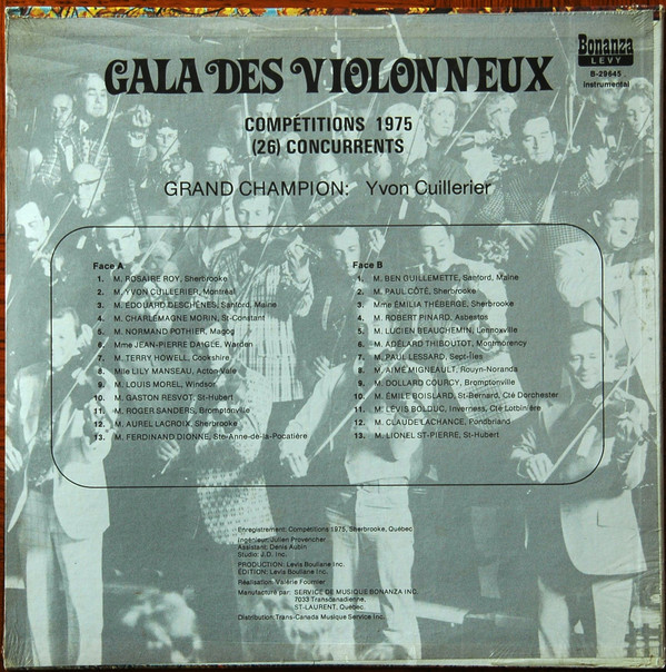 télécharger l'album Various - Gala Folklorique Des Violoneux Compétitions 1975