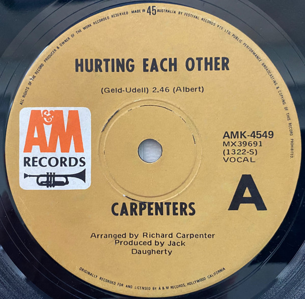 Carpenters – Hurting Each Other (1972, Pitman Pressing, Vinyl 