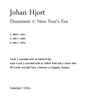 Johan Hjort - Document 1: New Year's Eve