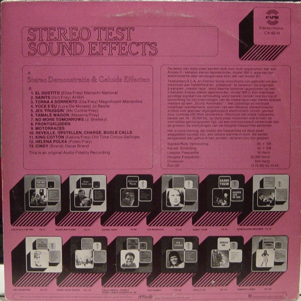 baixar álbum No Artist - Stereo Test Sound Effects Stereo Demonstratie Geluids Effecten