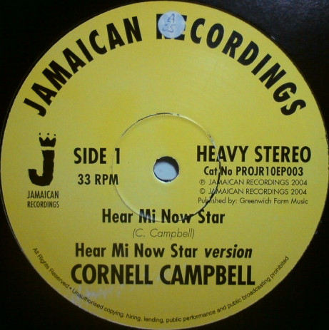 Cornell Campbell – Hear Mi Now Star (2004, Vinyl) - Discogs