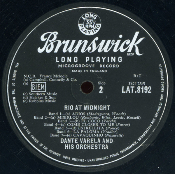 Album herunterladen Dante Varela And His Orchestra - Rio At Midnight