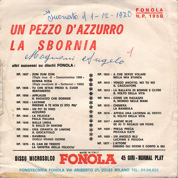 Album herunterladen Monica I Melody - Un Pezzo Dazzurro La Sbornia