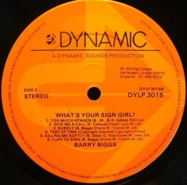 Album herunterladen Barry Biggs - Whats Your Sign