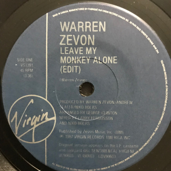 Album herunterladen Warren Zevon - Leave My Monkey Alone