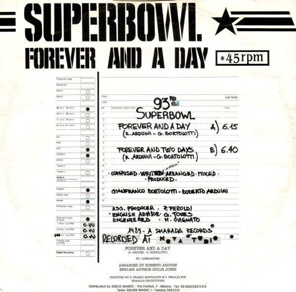 Superbowl – Forever And A Day (1985, Vinyl) - Discogs