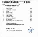 Cover of Temperamental, 1999, CDr