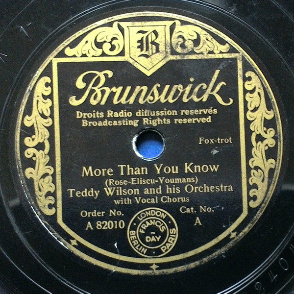 Teddy Wilson And His Orchestra - More Than You Know / Sugar 